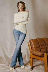 Jacey-High-Rise Flared Jeans in Vintage Wash