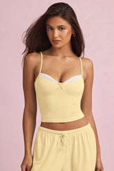 Isalie-Modal Camisole Pyjama Top in Pastel Yellow