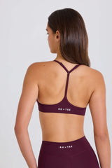 Soft Active Racerback Sports Bra in Burgundy