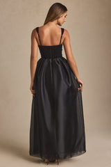Delancey-Embellished Corset Gown in Black