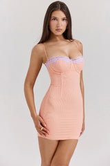 Sorbet Lace Trimmed Mini Dress