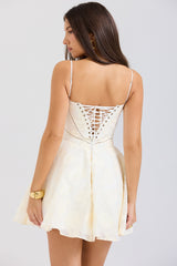 Vintage Cream Floral Mini Dress