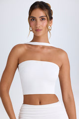 Khai-Choker-Detail Bandeau Top in White