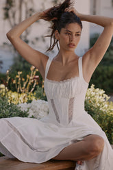 White Cotton Midi Sundress