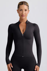 Define Luxe Zip-Up Jacket in Black