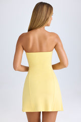 Brielle-Bandeau Neckline Mini Dress in Lemon Sherbet
