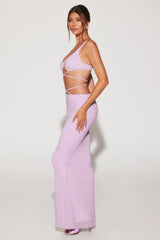 Sardinia-Embellished Strappy Maxi Skirt in Lilac