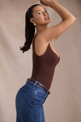 Tait-Seamless Sweetheart-Neck Bodysuit in Espresso