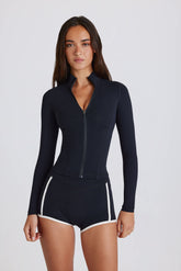 Soft Active Zip-Up Jacket in Black