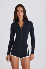Soft Active Zip-Up Jacket in Black