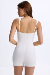 Kaia-Sweetheart-Neck Unitard in White
