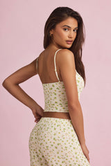 Isalie-Modal Camisole Pyjama Top in Lemon Print