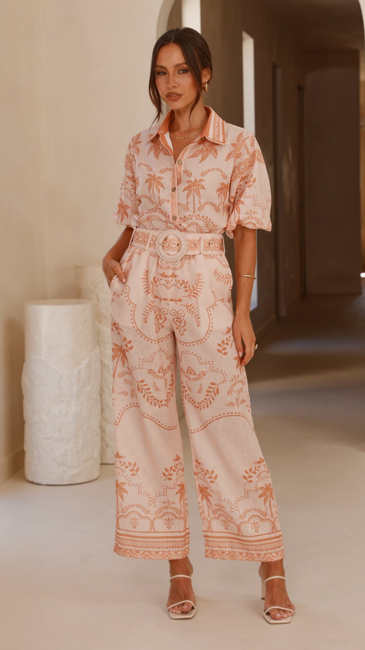 Xander Wide Leg Pants - Natural