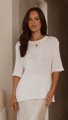 Amara Knit Top - White