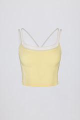 Soft Active Layered Tank Top in Soft Yellow