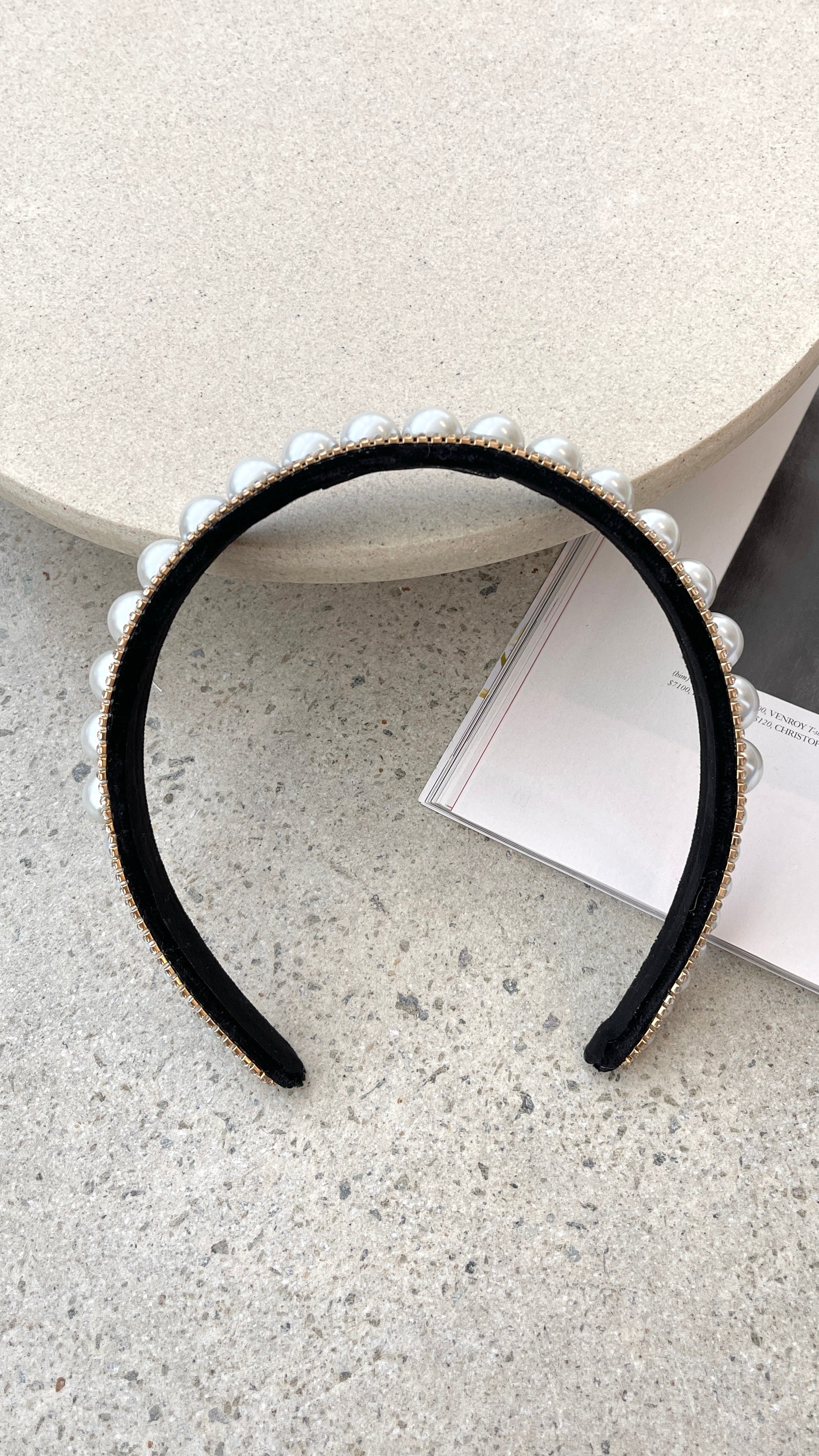 Sana Headband - Black/Pearl