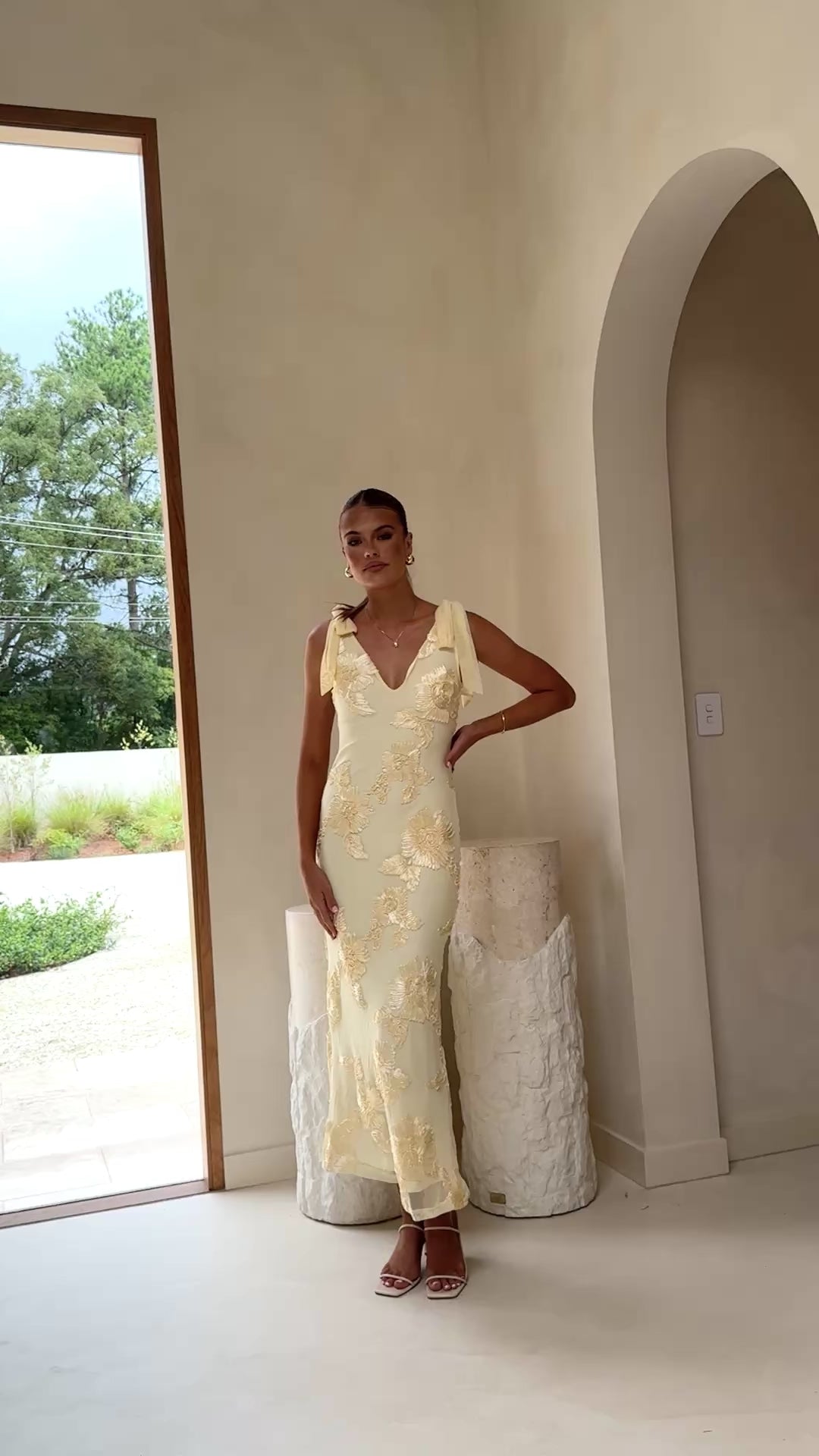 Usha Tie Strap Maxi Dress - Yellow