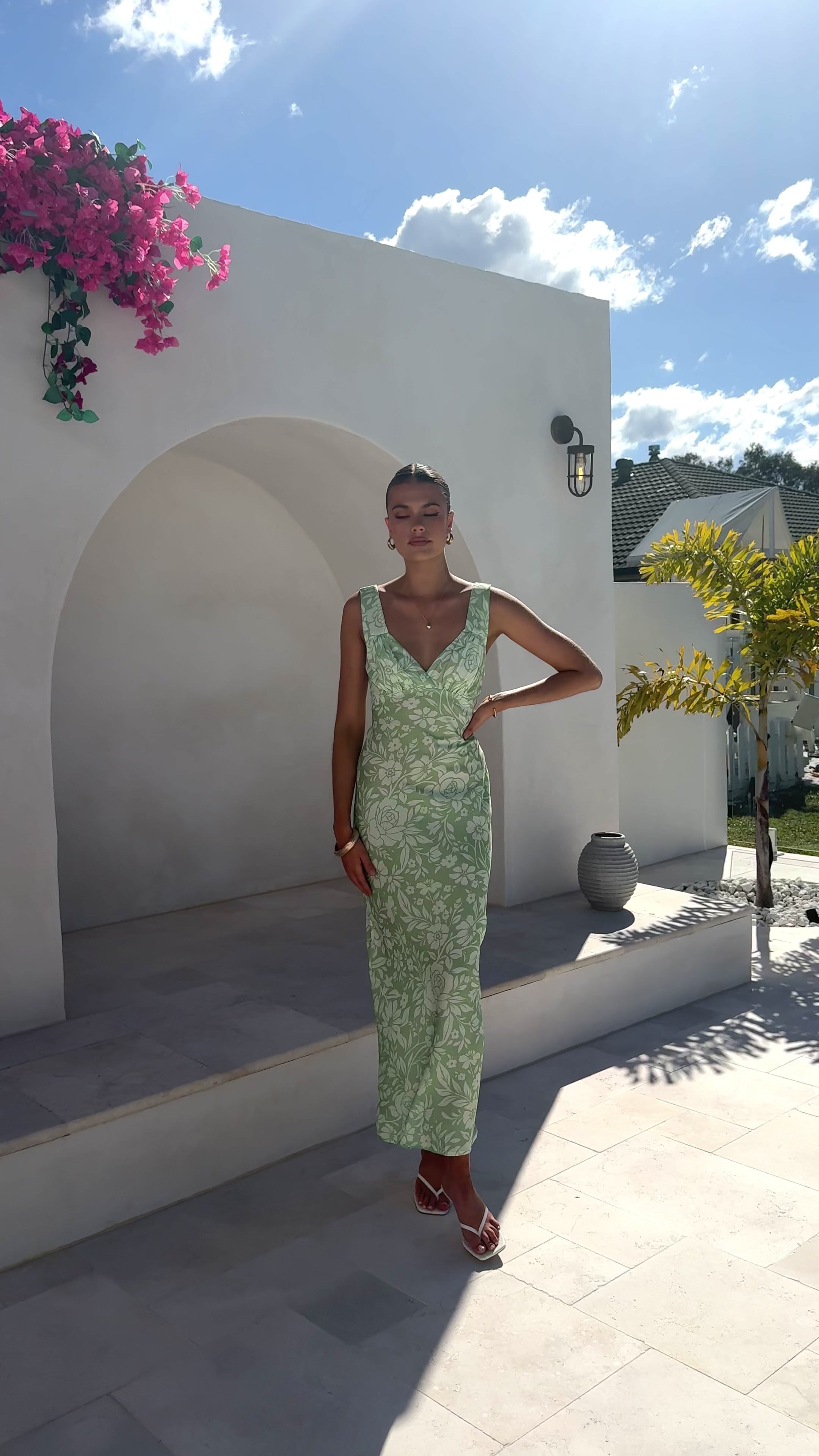 Rubie Maxi Dress - Lime Floral