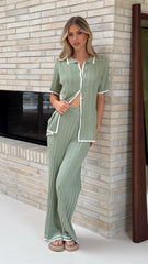 Shaylie Button Up Shirt - Sage
