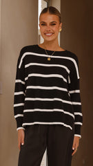 Vara Knit Jumper - Black/White Stripe