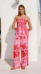 Kanya Pants - Pink/Red Tide