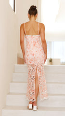 Kalista Maxi Dress - Orange Floral