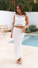 Shelley Top and Skirt Set - White