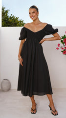 Sahirah Midi Dress - Black