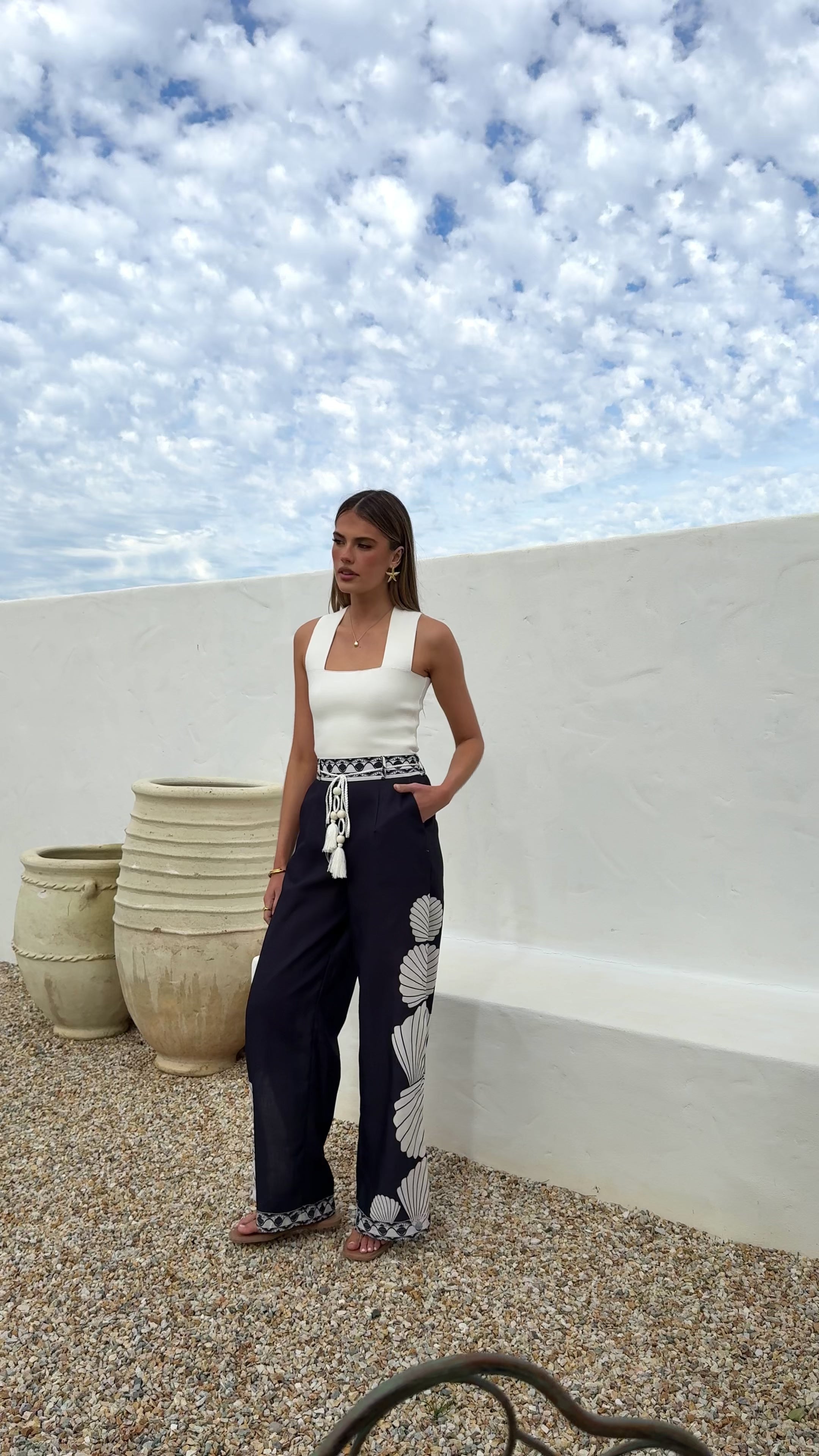Tessa Wide Leg Pants - Black