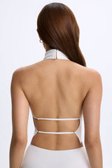 Mara-Cowl-Neck Open-Back Top in White