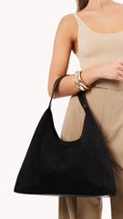 Tammy Shoulder Bag - Black Suede