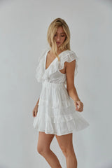 Xena Flutter Sleeve Babydoll Mini Dress