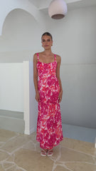 Margo Midi Dress - Pink/Red Floral