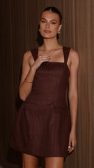 Hilarie Mini Dress - Brown