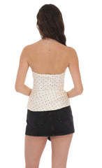 Polka Dot Satin Top in Cream