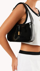 Clara Shoulder Bag - Black Patent