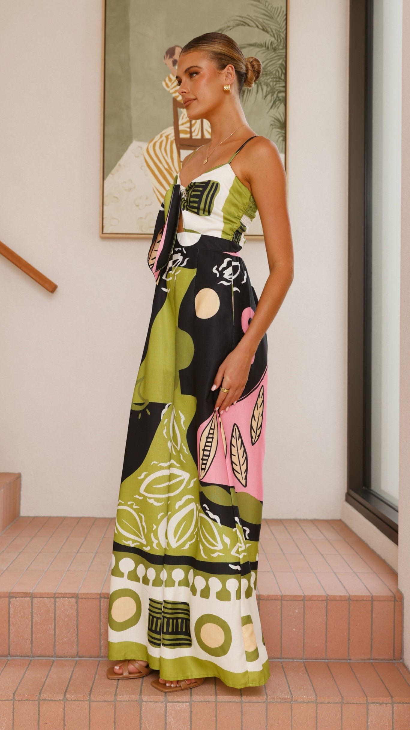 Teresa Jumpsuit - Green/Pink