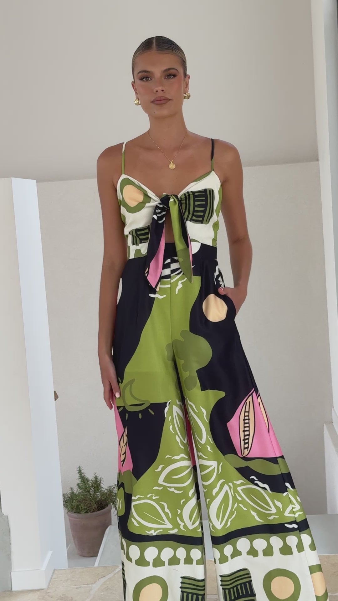 Teresa Jumpsuit - Green/Pink
