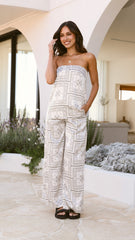 Dameka Pants - White / Black Print