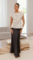 Harmonia Top - Cream/Black Polka Dot