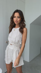 Aimee Linen Top - Oat