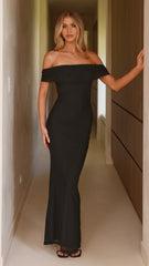 Darcey Off Shoulder Maxi Dress - Black