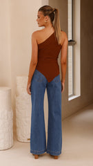 Alyssia One Shoulder Top - Chocolate