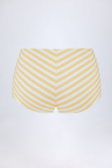 Cerreto-Mid-Rise Hot Pants in Lemon Yellow Stripe