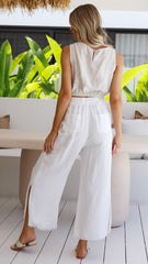 Aimee Linen Top - Oat