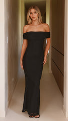 Darcey Off Shoulder Maxi Dress - Black