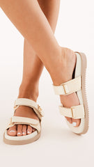 Amylee Slide - Cream Raffia