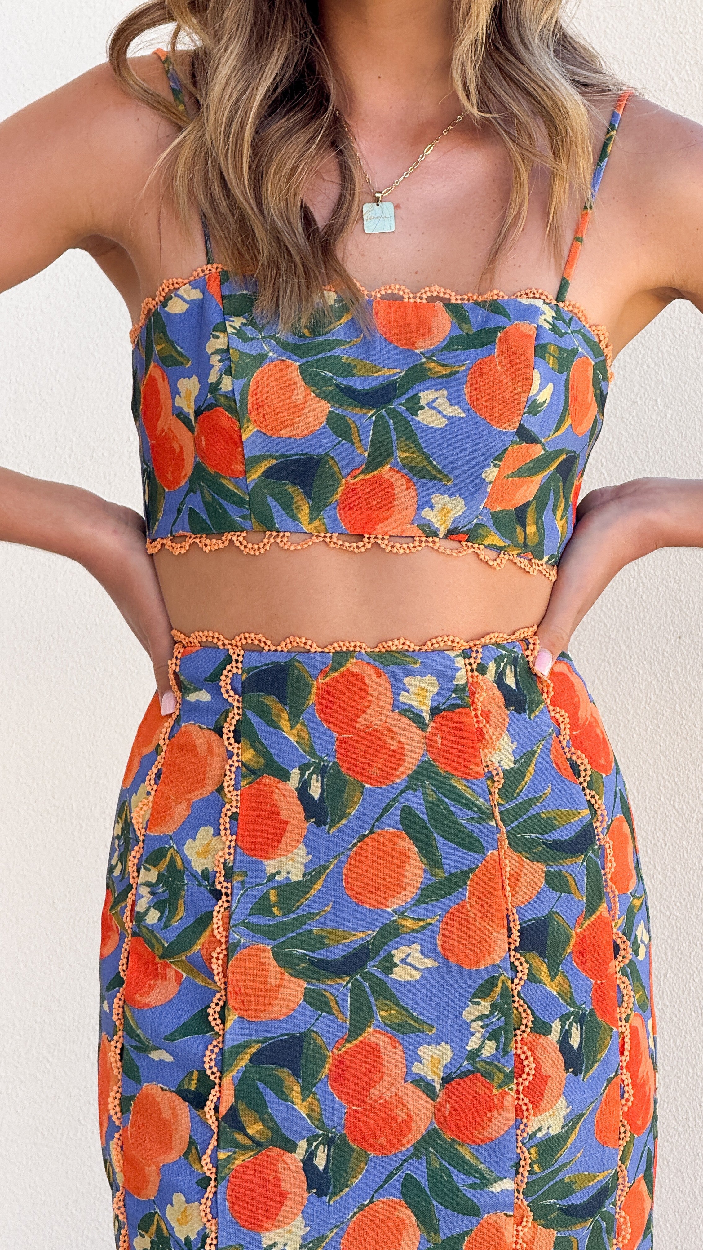 Nova Crop Top - Orange Print