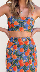 Nova Crop Top - Orange Print