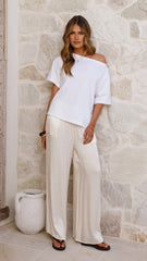 Aziel Off Shoulder Tee - White